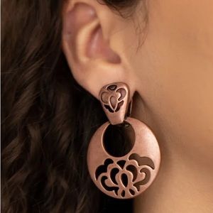 Industrial Eden Copper Clip On Earrings